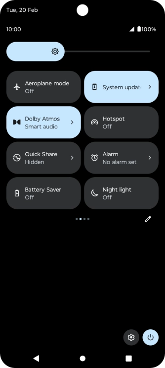 Press Aeroplane mode to turn the function on or off.