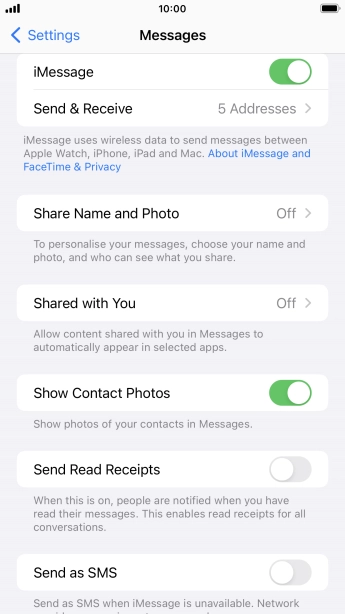 Press the indicator next to 