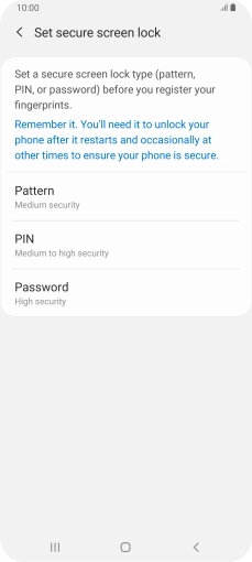Press the required phone lock code and follow the instructions on the screen to create an additional phone lock code.