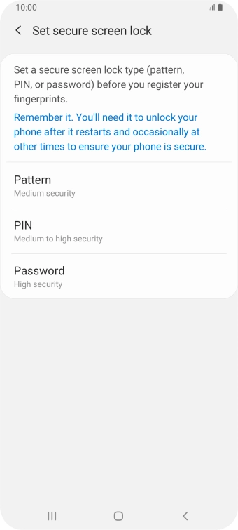 Press the required phone lock code and follow the instructions on the screen to create an additional phone lock code.