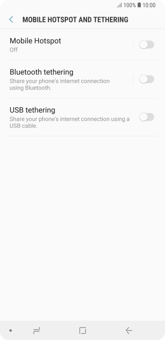 Press Mobile Hotspot.