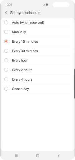 Press the required setting.