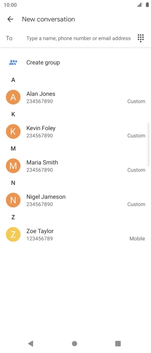 Press the field next to 