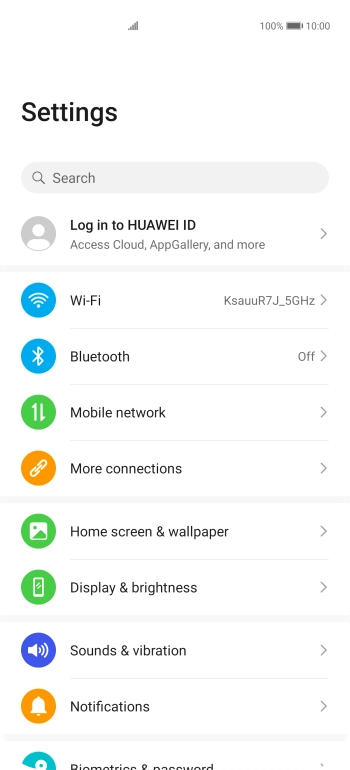 Press Mobile network.