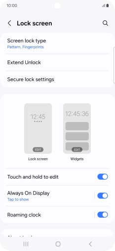 Press Screen lock type and key in the additional phone lock code you created earlier.