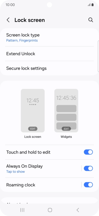 Press Screen lock type and key in the additional phone lock code you created earlier.