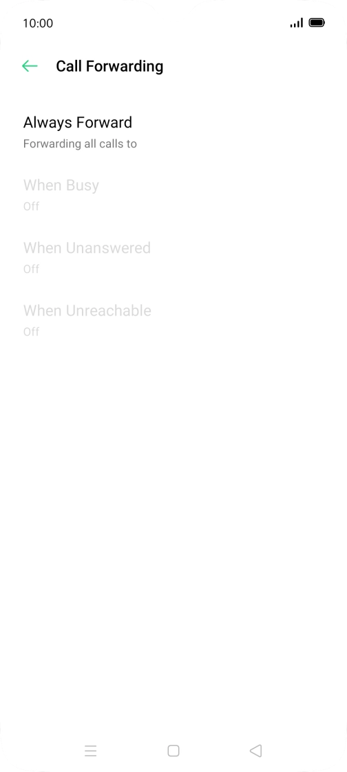 Press the required divert type.