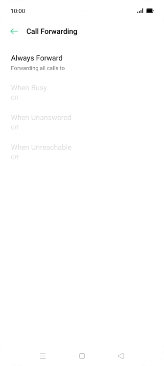 Press the required divert type.