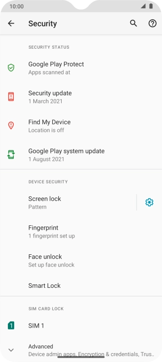 Press Screen lock and key in the current phone lock code.
