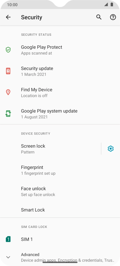 Press Screen lock and key in the current phone lock code.