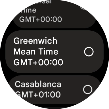 Press the required time zone.