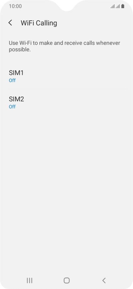 Press the required SIM.