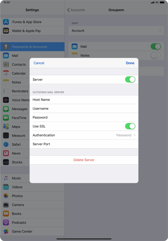 Press the indicator next to 