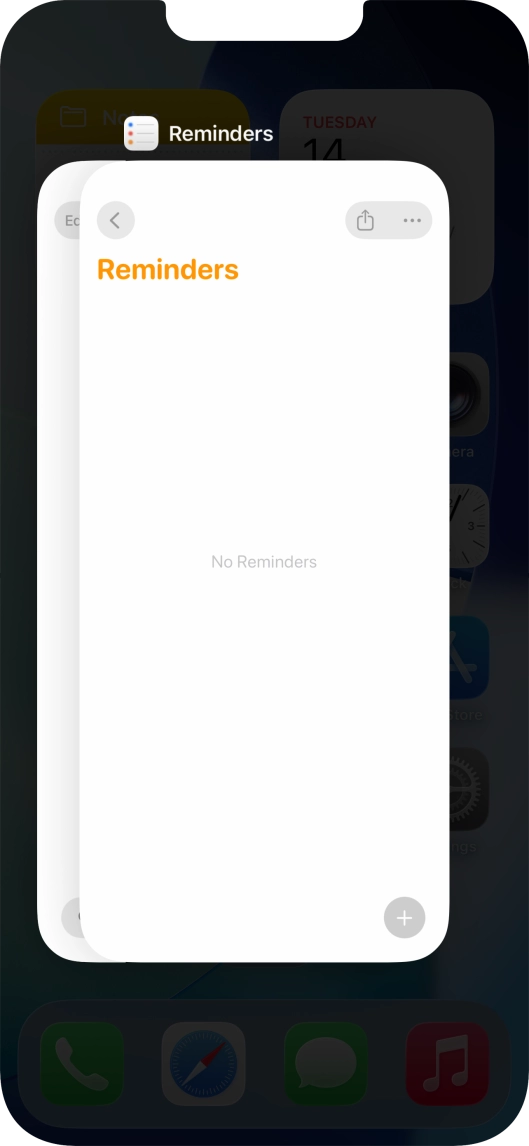 Slide upwards on the required application to end it.
