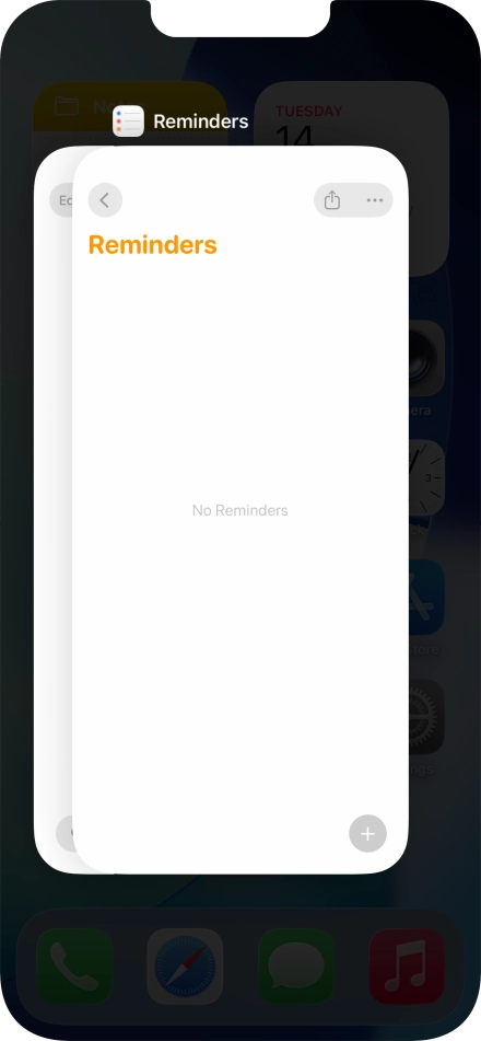 Slide upwards on the required application to end it.