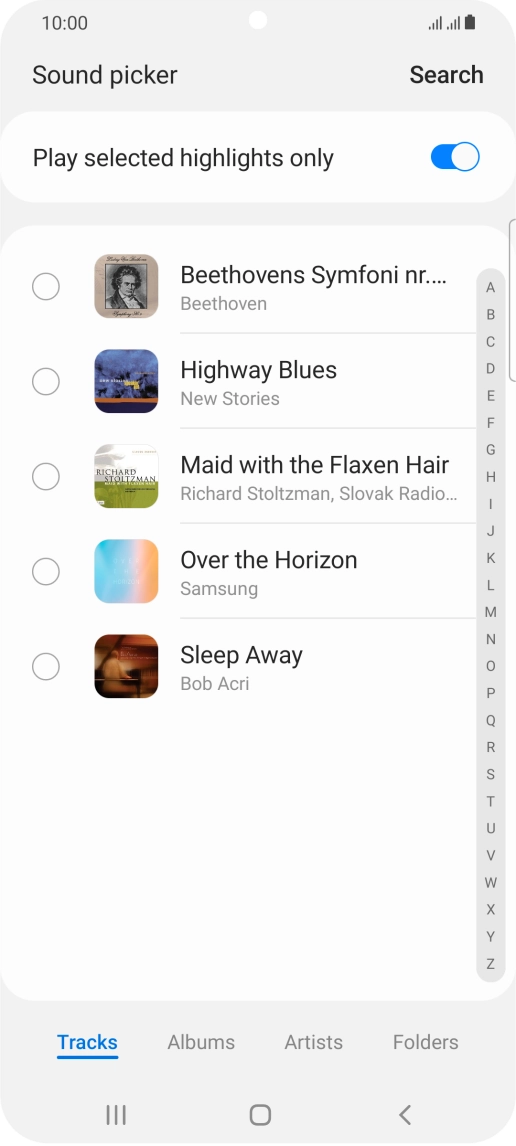 Press the required ring tones to hear them.