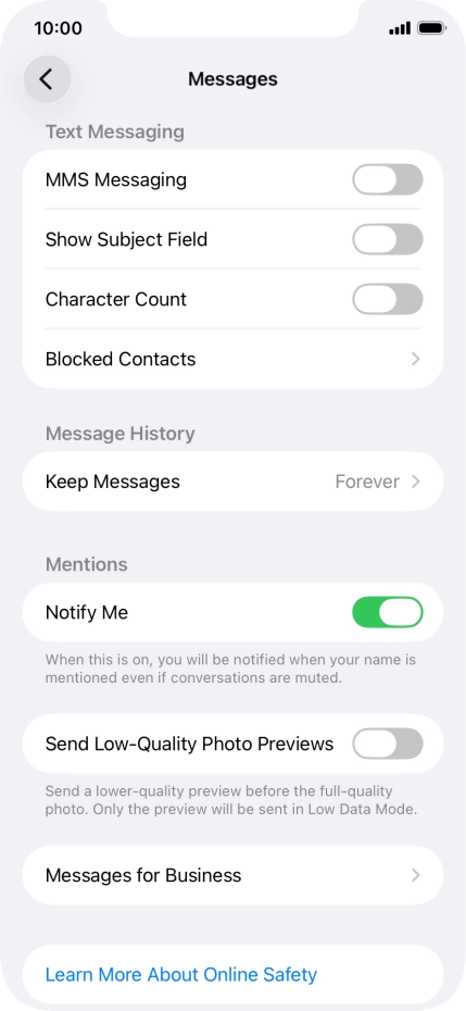 Press the indicator next to 