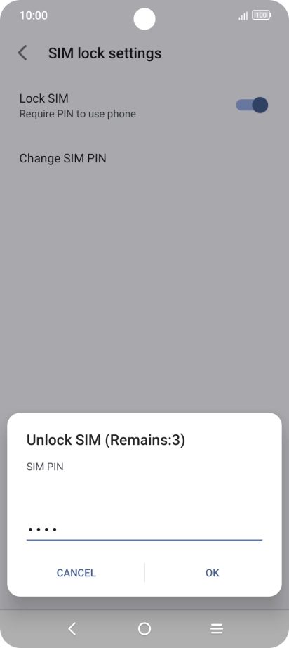 Key in your PIN and press OK. The default PIN is 1111.