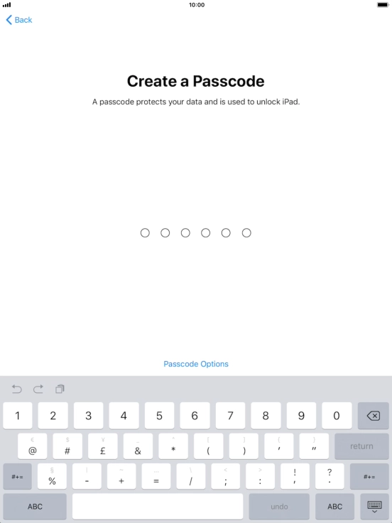 Press Passcode Options.
