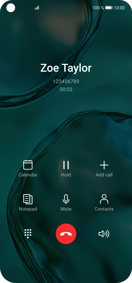Press the end call icon.