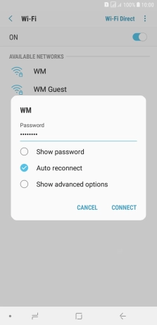Key in the password for the Wi-Fi network and press CONNECT.