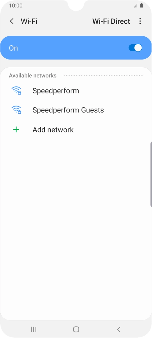 Press the required Wi-Fi network.