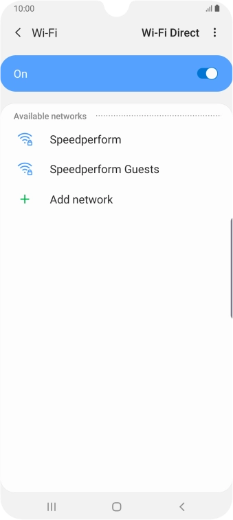 Press the required Wi-Fi network.