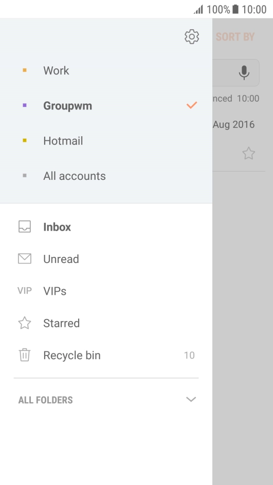 Press the settings icon.