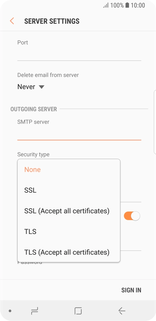 Press None to turn off the function.