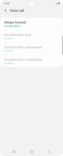Press the required divert type.