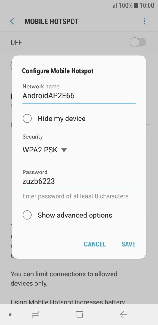Press the field below 