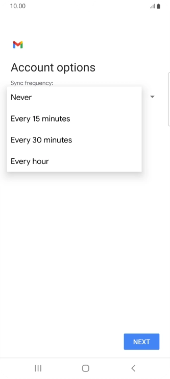 Press the required setting.