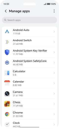 Press the required app.