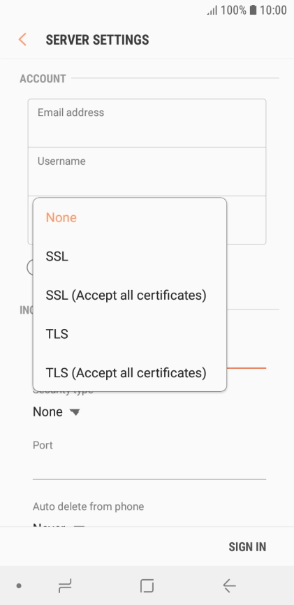 Press None to turn off the function.