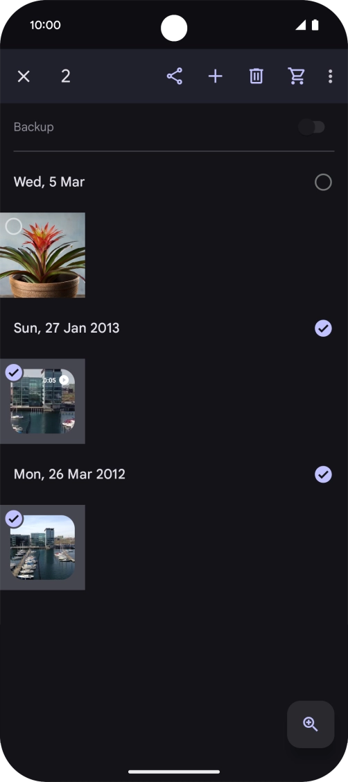 Press the share icon.
