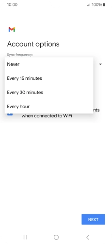 Press the required setting.