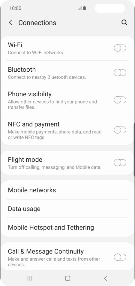 Press Mobile networks.