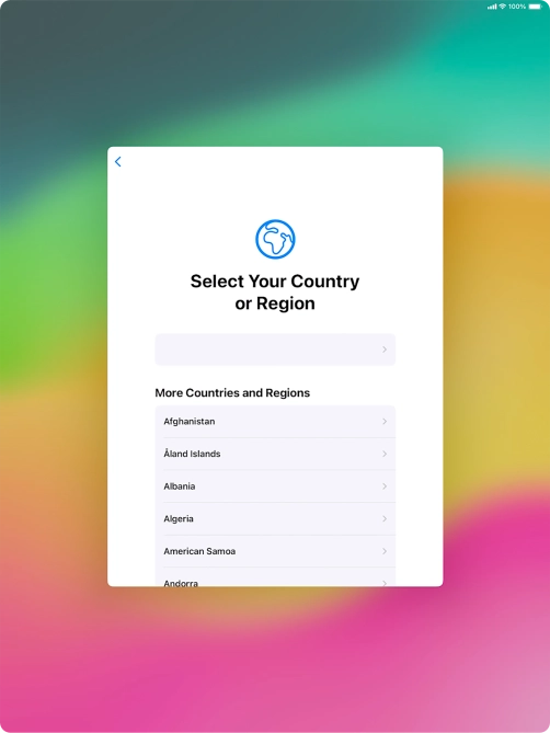 Press the required country or area.