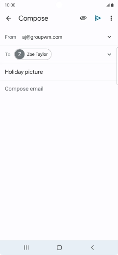 Press the text input field and write the text for your email.