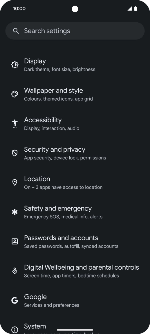 Press Passwords and accounts.