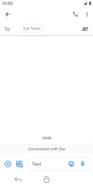Press the text input field and write the text for your SMS.