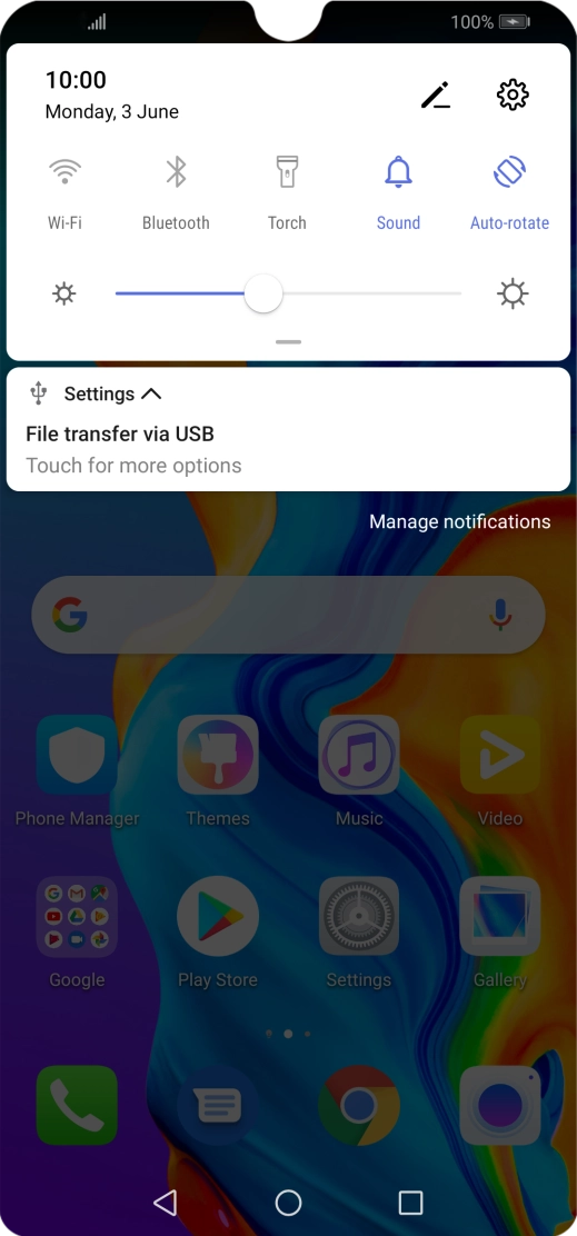 Press Touch for more options.