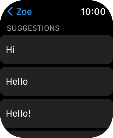 Press the required quick reply.