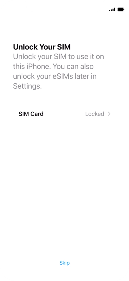 Press SIM Card.