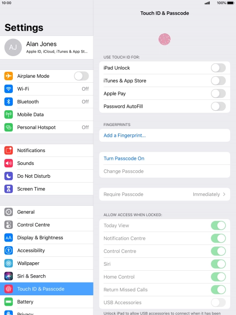 Press Add a Fingerprint... and follow the instructions on the screen to add your fingerprint.