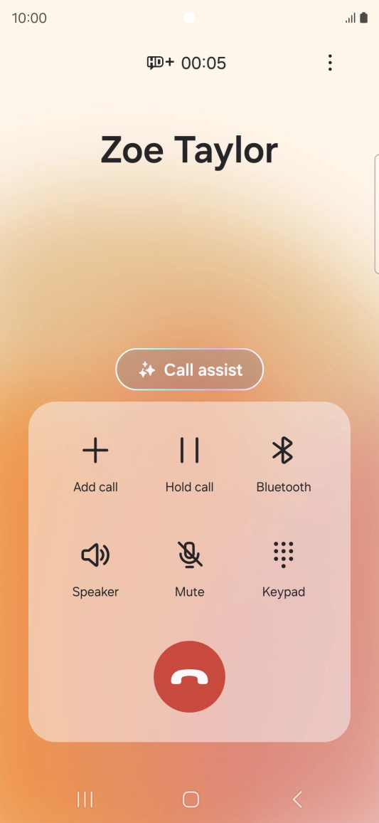 Press Call assist during a call.