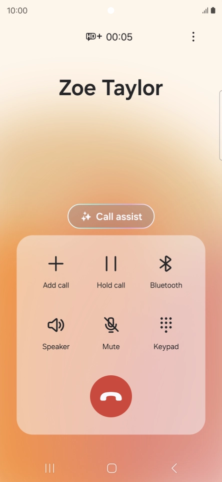 Press Call assist during a call.
