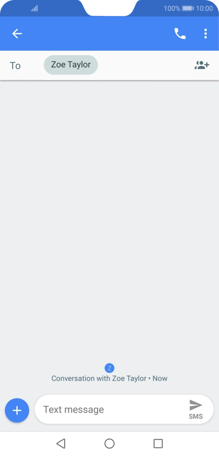 Press the text input field and write the text for your text message.