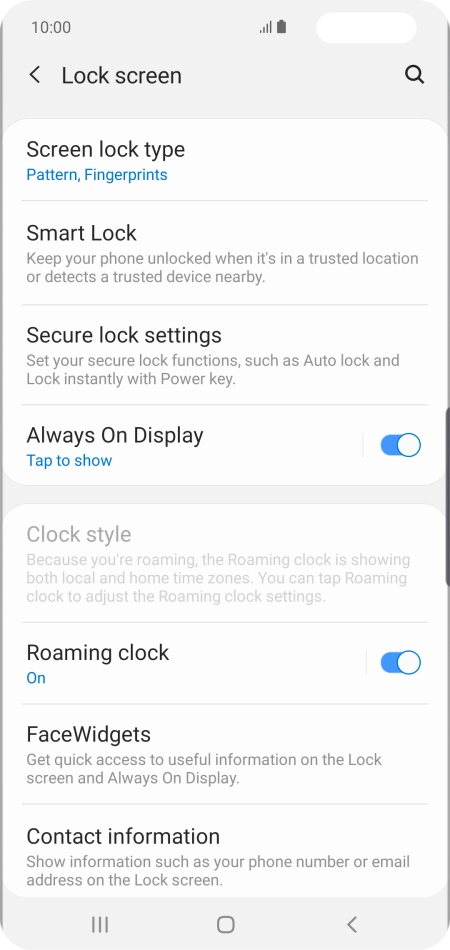 Press Screen lock type and key in the current phone lock code.