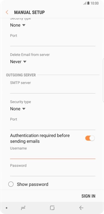 Press the field below 